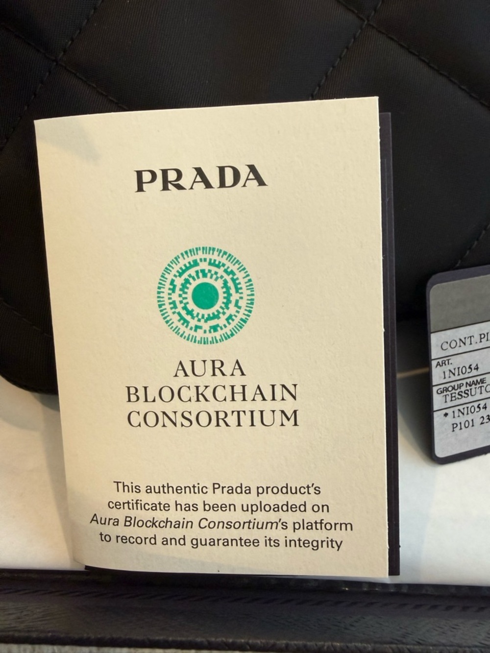 Prada Black Quilted Re-Nylon Clutch with Gold Chain - Picture 10 of 10